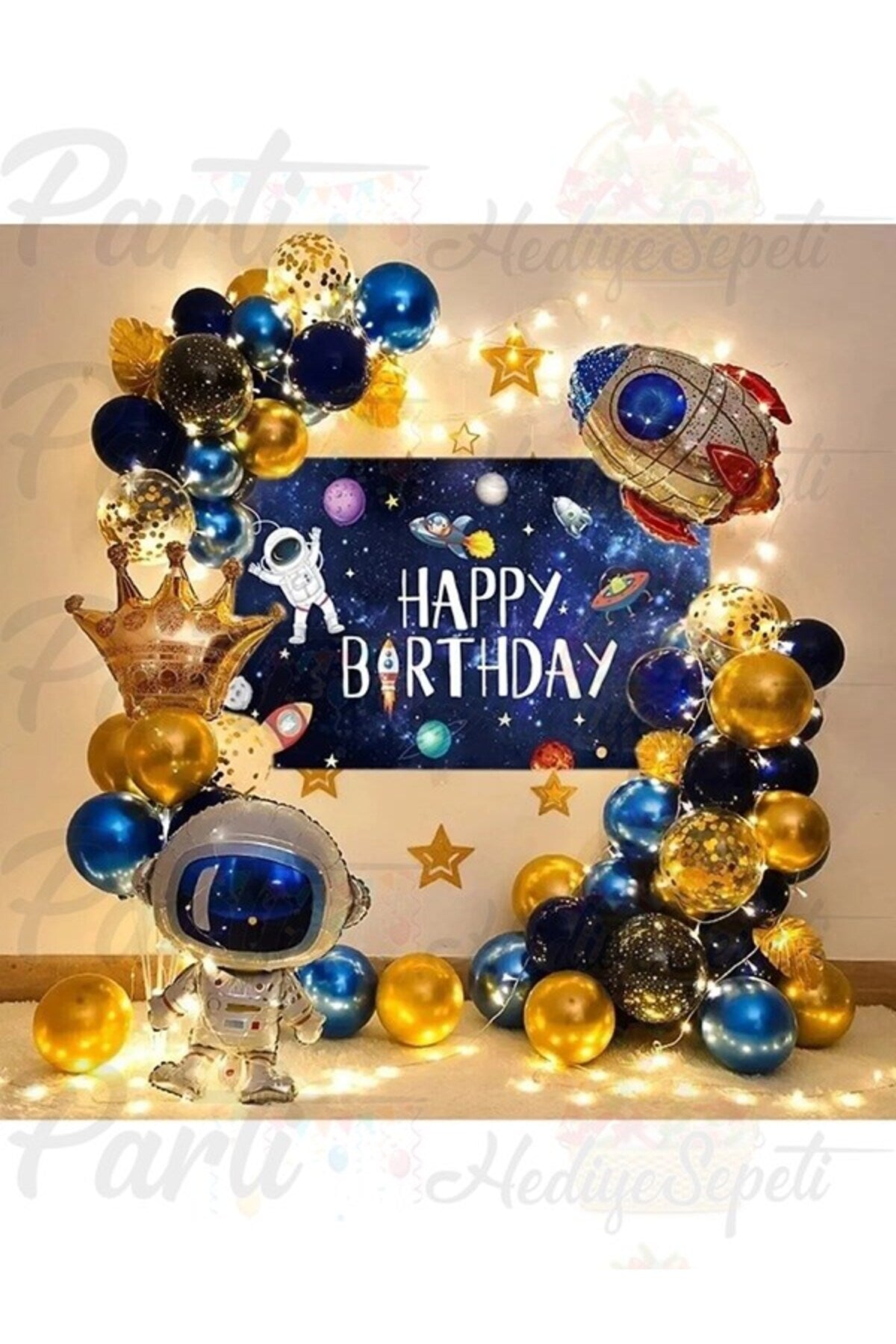 Lüks Uzay Temalı Doğum Günü Balon Konsepti