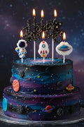 UZAY HAPPY BİRTHDAY 4 LÜ DOĞUM GÜNÜ PARTİ SETİ SÜSÜ MUMU