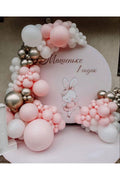 Parti Setim^^ White Gold Krom* Macaron Pembe* Beyaz 100'lü Balon Seti