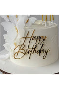 HAPPY BİRTHDAY PASTA ÖNÜ YAZISI GOLD RENK