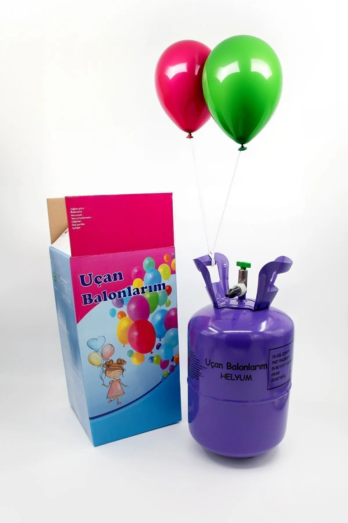 2.2 Litre Helyum Tüpü - Hafif ve Taşınabilir Helyum Gaz Tüpü, Uçan Balon Şişirme İçin Uygun