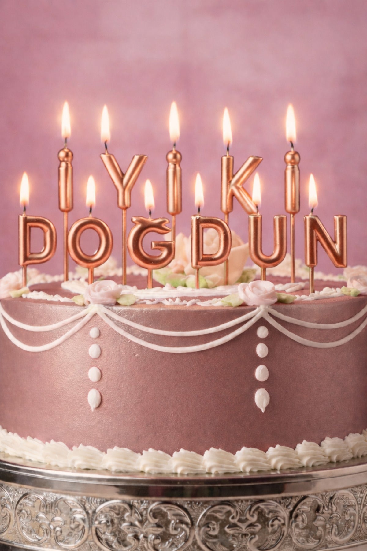 İyi Ki Doğdun Rose Gold Mum