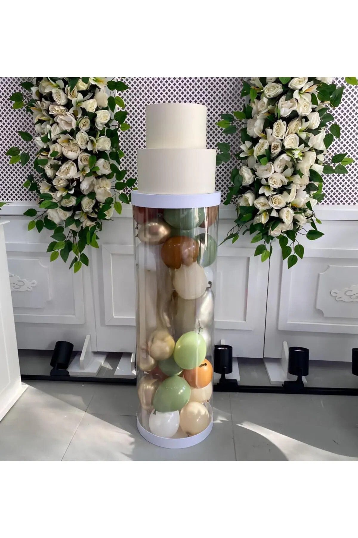 Pvc Sütün 90 Cm Silindir Doğum Günü Pasta Standı