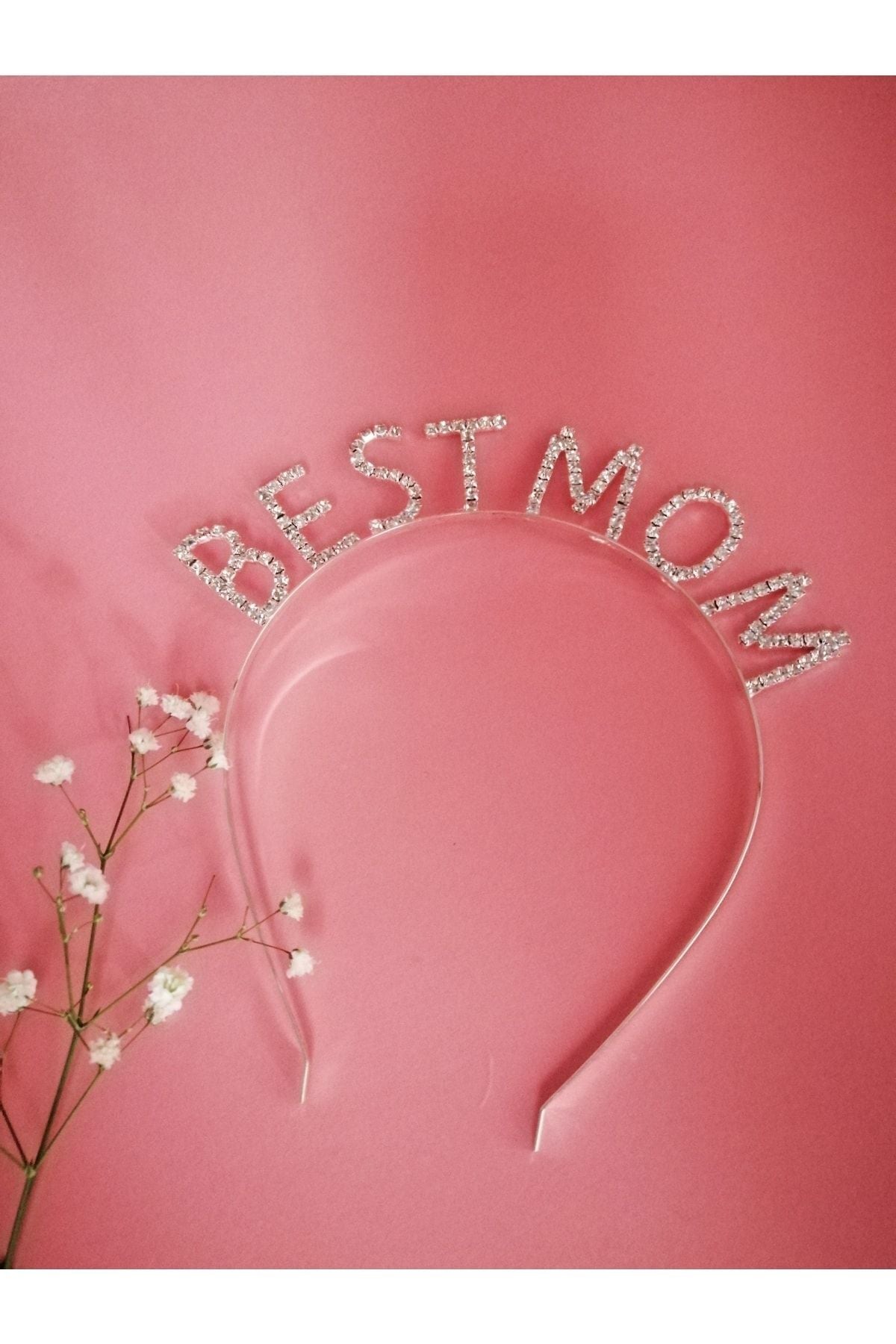 Best Mom Yazılı Kristal Taç