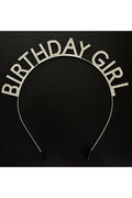 Gümüş Kristal Taşlı Birthday Girl Doğum Günü Tacı İthal Ürün 17x16 cm