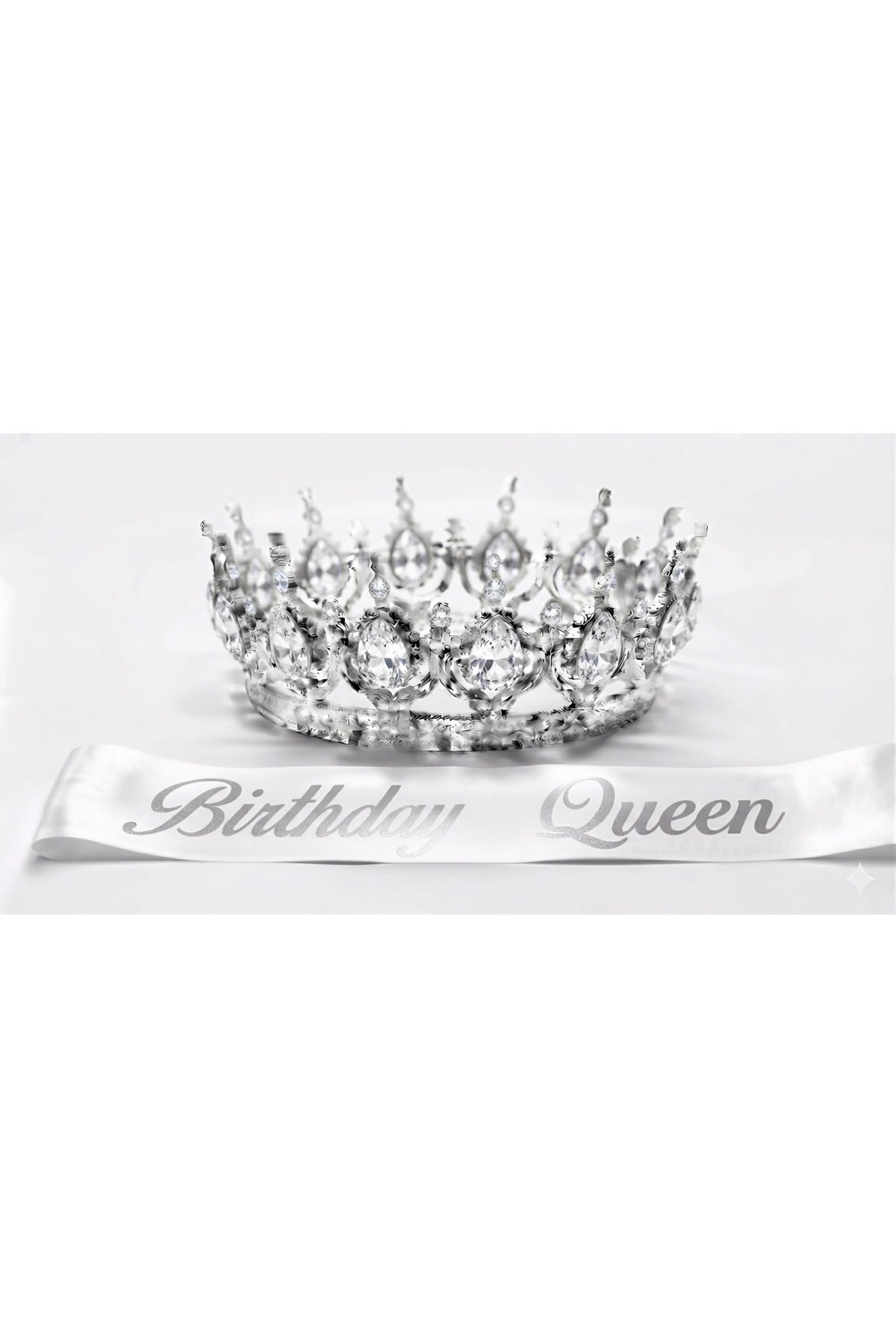 BİRTHDAY QUEEN ÖZEL TAŞLI TAÇ VE KUŞAK