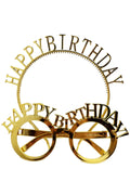 Happy Birthday Yazılı Taç Ve Happy Birthday Yazılı Gözlük Seti Altın Renk - 1OL5624-8640