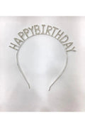 Kristal Gümüş Taşlı Happy Birthday Doğum Günü Tacı