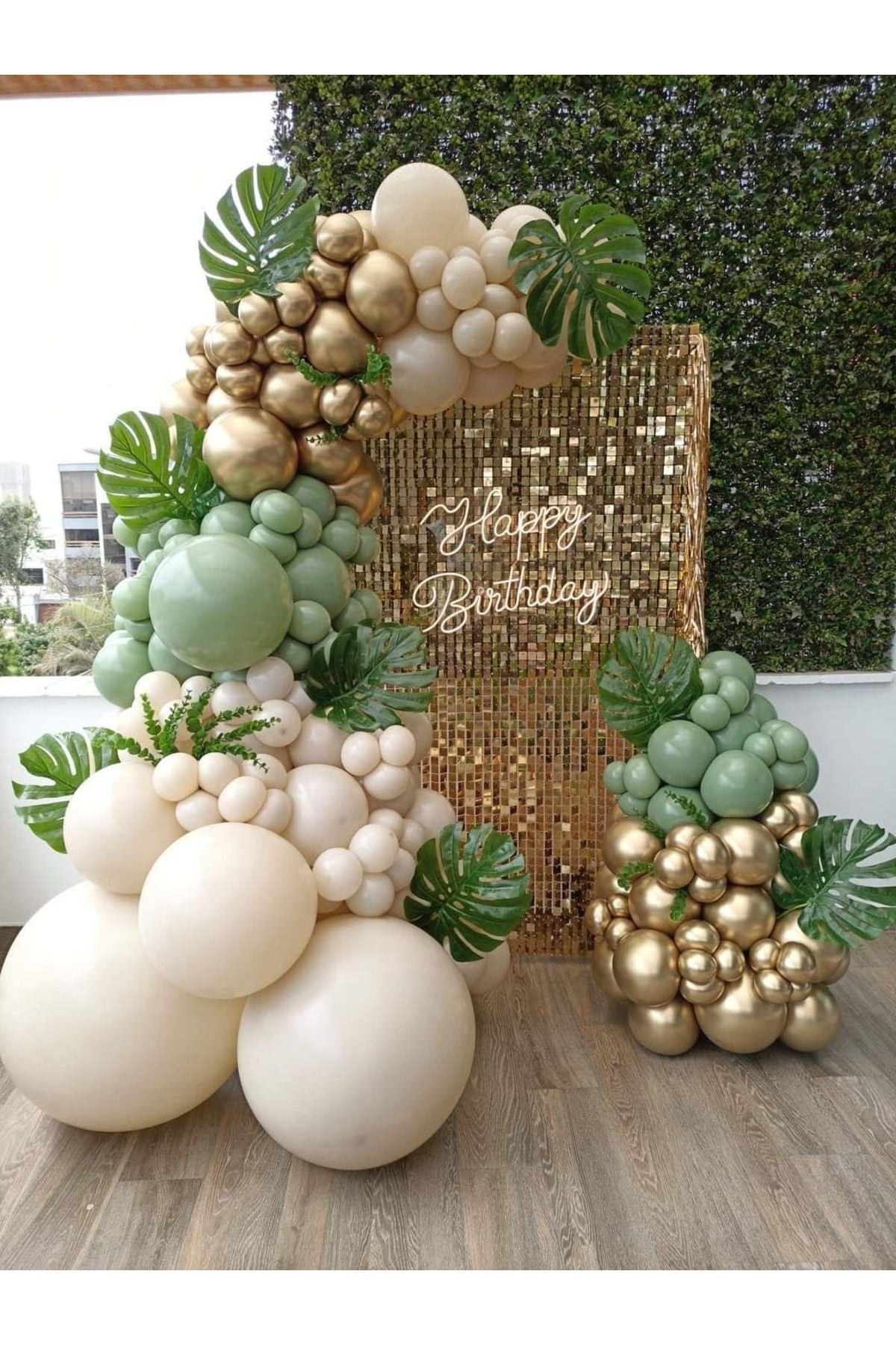 Parti Dera ^^ Gold Krom * Adaçayı* Deniz Kumu Renkli 100'lü Balon Seti