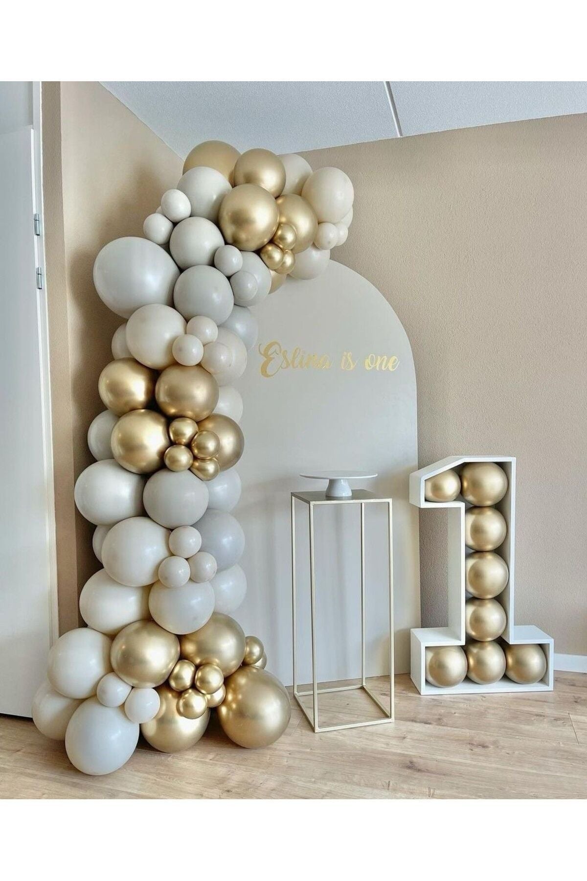 Parti Setim^^ Gold Krom* Deniz Kumu* Taş Rengi 100 Adet Balon Seti