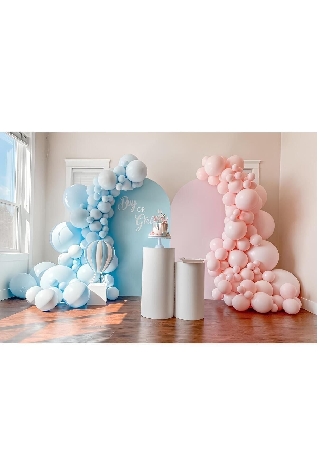 Parti Setim^^ Cinsiyet Partisi 80'li Balon Seti Macaron Mavi Ve Macaron Pembe
