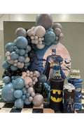 Parti Setim^^ Batman Konseptli Balon Seti,Siyah*Mavi Cam*Gri*Retro White 100'lü Balon Seti