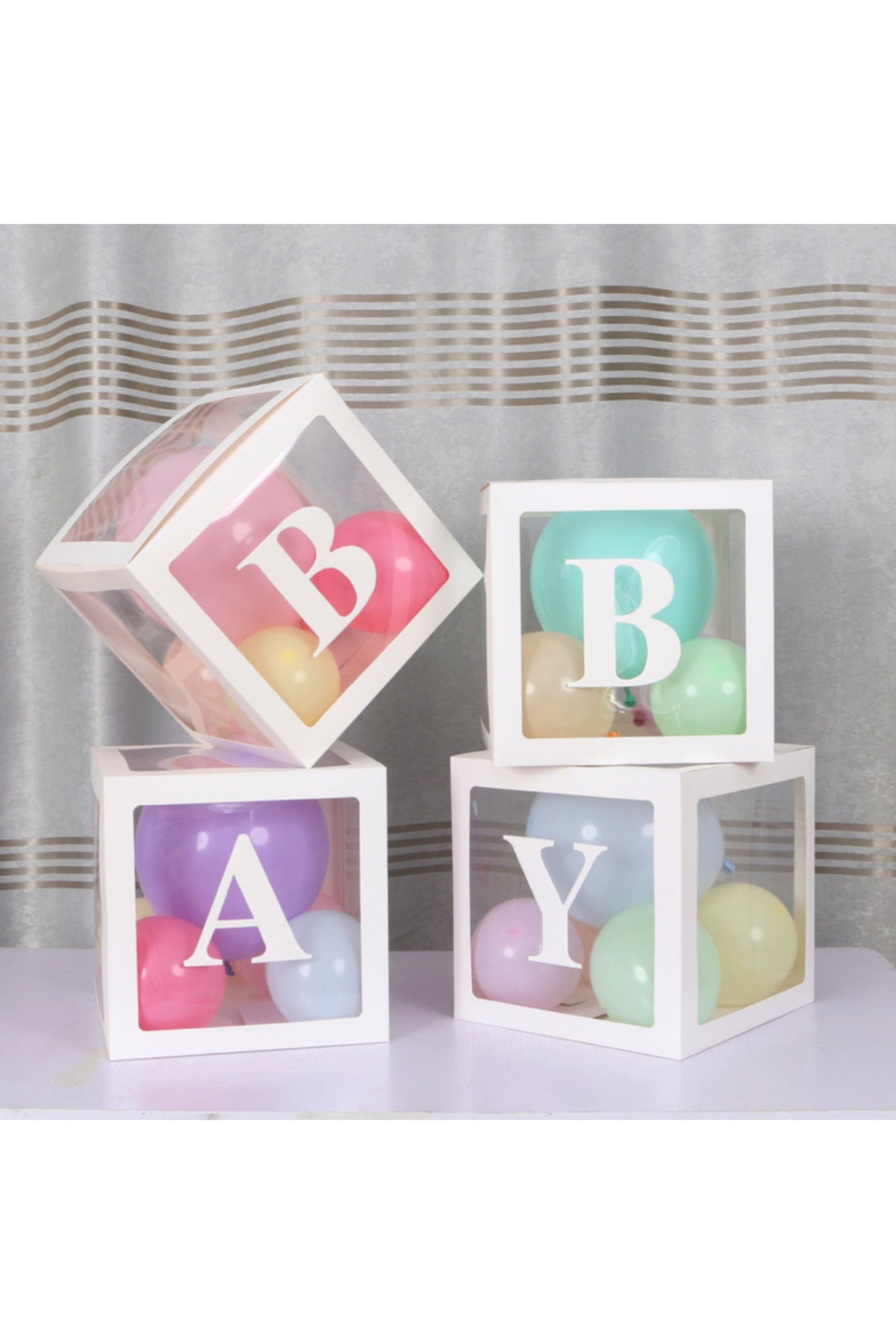 Doğumgünü Hastane Odası Süsleme Baby Yazılı Şeffaf Balon Kutusu BABY