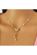 Women's Heart İnci Detaylı Kelebekli Kolye