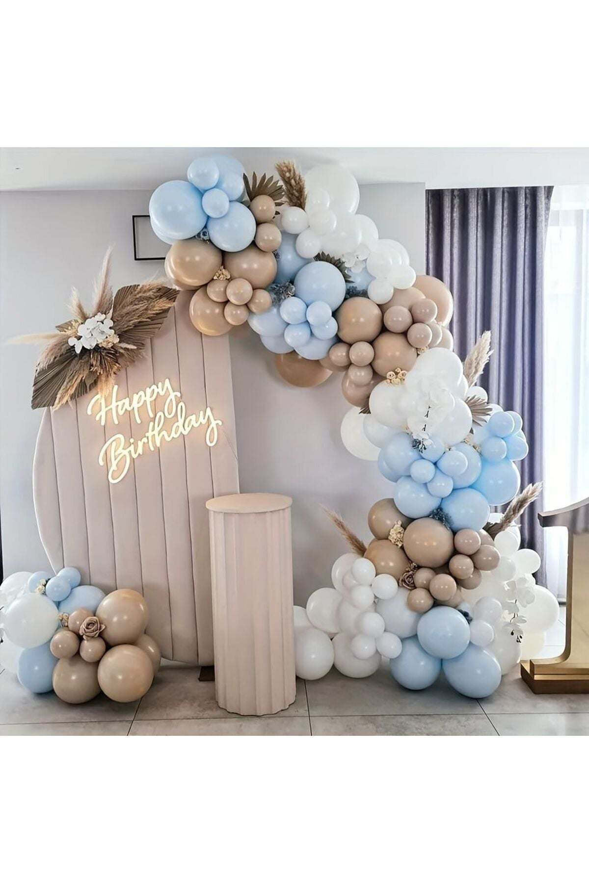Parti Setim^^ Macaron Mavi* Fındık* Beyaz 100'lü Balon Seti