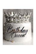 BİRTHDAY QUEEN GÜMÜŞ PASTA ÖNÜ PLEKSİ YAZI,PASTA YAZISI,DOĞUM GÜNÜ PLEKSİ,PASTA ÜSTÜ YAZI