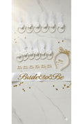 BEYAZ GOLD BRİDE KUŞAK TAÇ VE 10 ADET BİLEKLİK