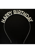 Kristal Taşlı Gümüş Renk Happy Birthday Doğum Günü Tacı