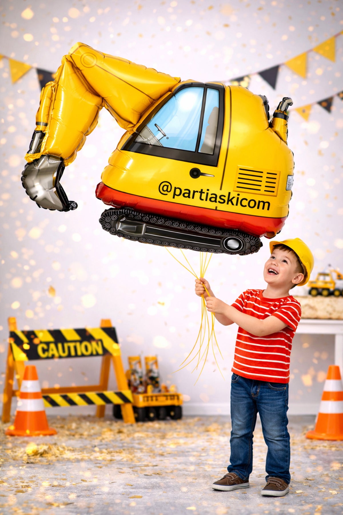 Kepçe Folyo Balon 75*63 Cm Büyük Boy & Exvator Iş Makineleri Inşaat Temalı Erkek Çocuk Doğum Günü