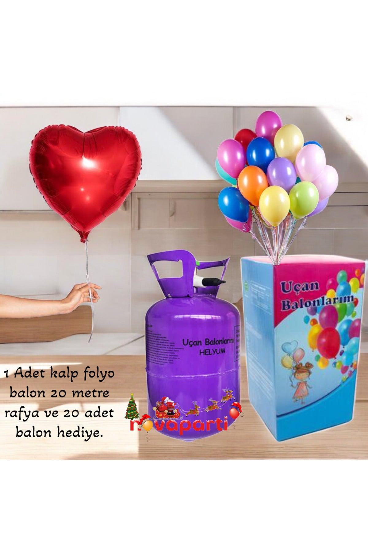 Kullan at helyum gazı 2.2 litre Rafya ve balon hediye.