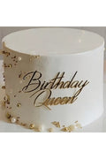BİRTHDAY QUEEN PASTA ÖNÜ YAZISI GOLD RENK