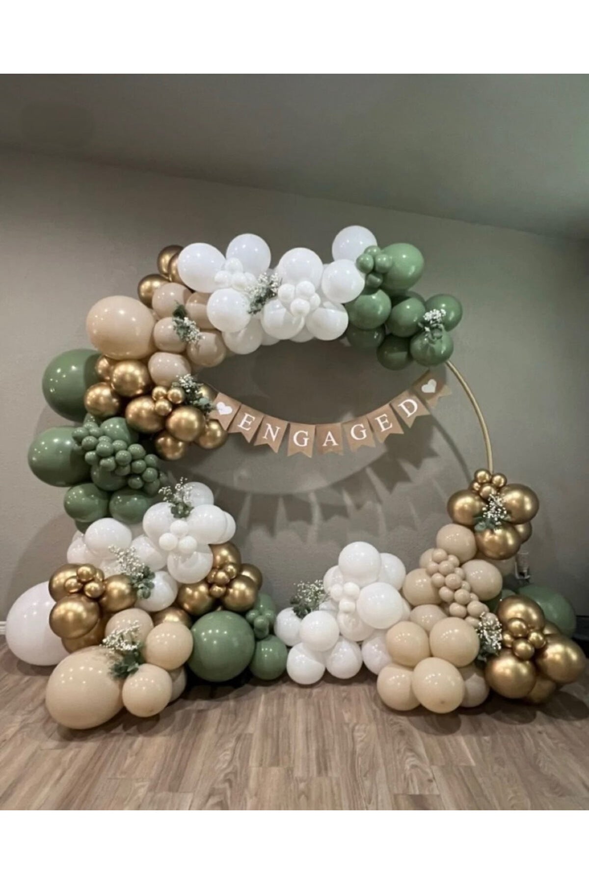 Parti Setim^^ Gold Krom* Beyaz* Okaliptus* Deniz Kumu Balon Seti