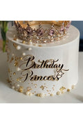 BİRTHDAY PRİNCESS PASTA ÖNÜ YAZI PLEKSİ | GOLD