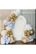 Parti Setim^^ Gold Krom* Beyaz* Deniz Kumu* Macaron Mavi 100'lü Balon Seti