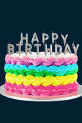 Happy Birthday Gümüş Mum Pasta Mumu Çoklu Paket Doğum Günü Özel Gün