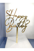 Happy Birthday Pleksi Pasta Süsü Gold