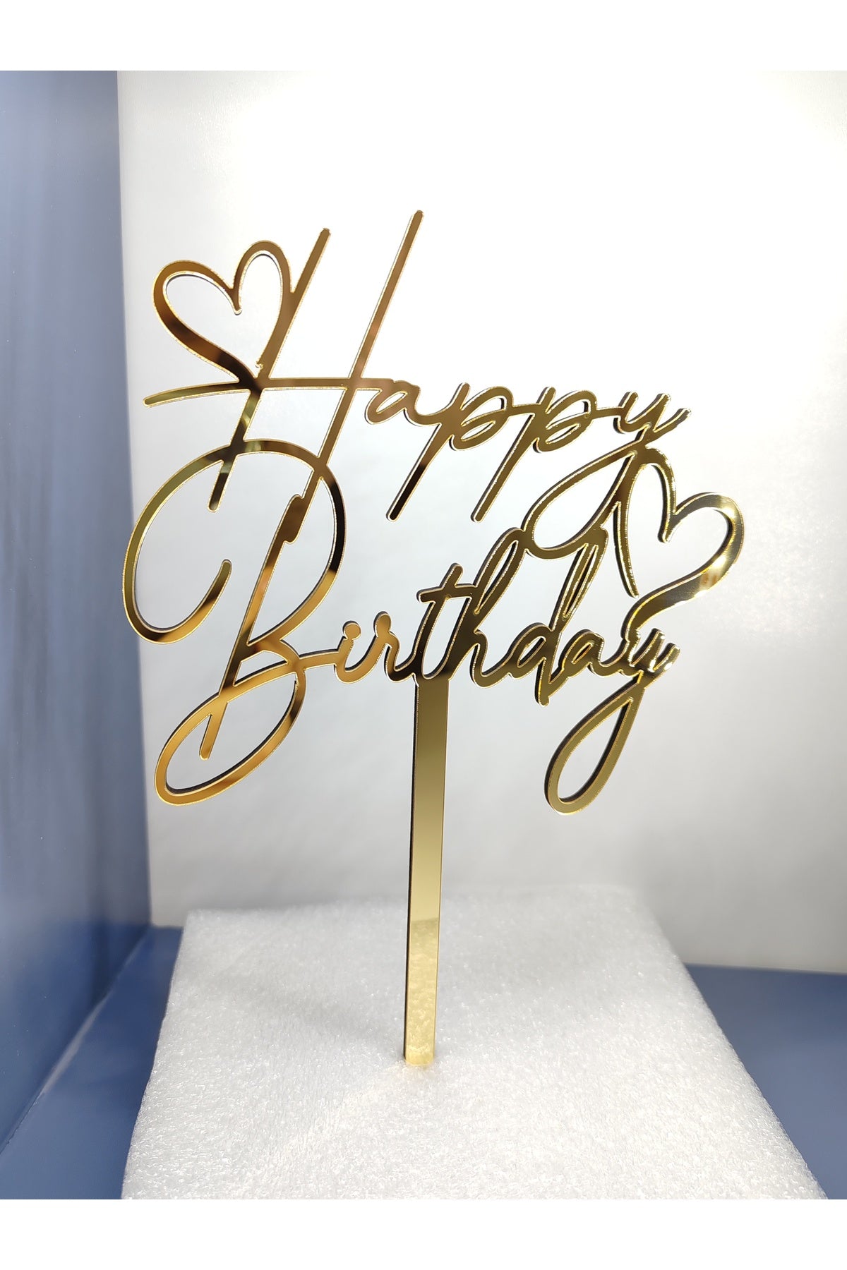 Happy Birthday Pleksi Pasta Süsü Gold
