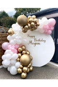 Parti Setim^^ Gold Krom* Macaron Pembe* Beyaz 100'lü Balon Seti
