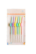 MAKARON RENKLİ KIVRIMLI MUM 6 ADET