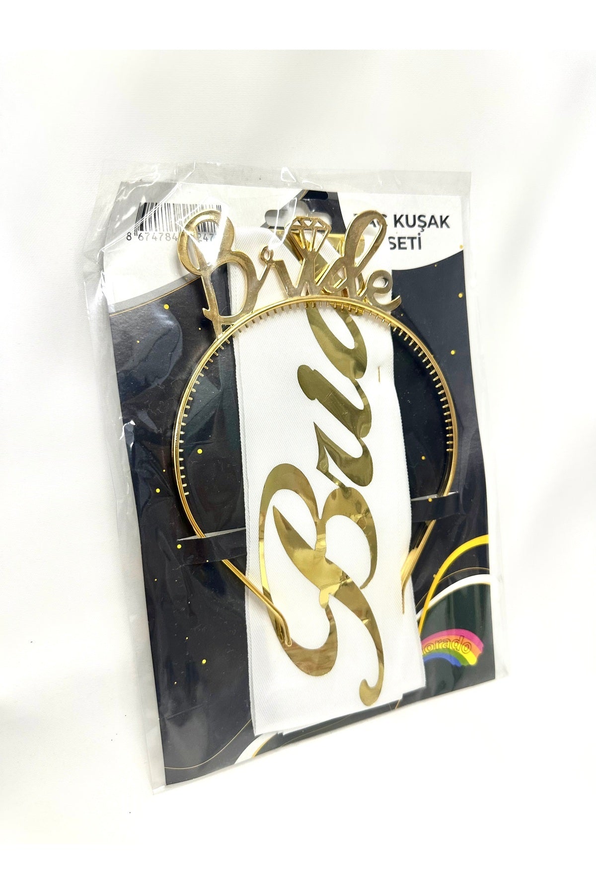 Gold Altın Gelin Bride Kuşak Ve Taç Seti (BEKARLIĞA VEDA)